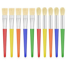 10Pcs Paint Brushes For Kids Anezus Kids Paint Brushes Toddler Large Chubby Paint Brushes Round And Flat Preschool Paint Brushe