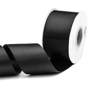 Humphreys Craft 2 Inch Black Double Faced Satin Ribbon 25 Yards Variety Of Color For Crafts Gift Wrapping Diy Bows Bridal Bou