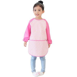 Plie Waterproof Kids Art Smocks 37 Colors Age 110 Sxxl Size Pinkgreen Dot 29Xxl