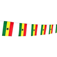 Kind Girl Ghana Flag Ghanaian Flag 100Feet76Pcs National Country World Pennant Flags Banner Party Decorations Supplies For Olym