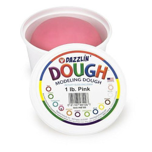 Hygloss Products Play Dough Safe Nontoxic Modelling Dough For Arts Crafts Learn Play Unscented 1Lb Pink