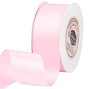 Vatin 112 Wide Double Faced Polyester Pearl Pink Satin Ribbon Continuous Ribbon 25 Yard Perfect For Wedding Gift Wrapping