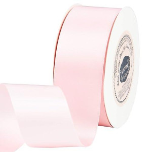 Vatin 112 Inches Wide Double Faced Polyester Light Pinkbaby Pink Satin Ribbon Continuous Ribbon 25 Yard Perfect For Wedding