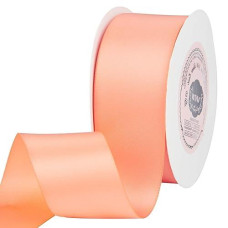 Vatin 112 Inches Wide Double Faced Polyester Salmon Satin Ribbon Continuous Ribbon 25 Yard Perfect For Wedding Gift Wrappin