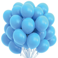 Prextex 75 Light Blue Party Balloons 12 Inch Light Blue Balloons With Matching Color Ribbon For Light Blue Theme Party Decoratio