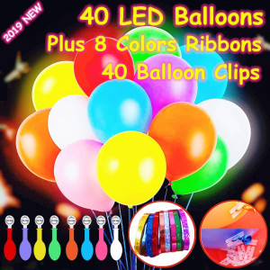 40 Pack Led Light Up Balloons Mixedcolors Flashing Party Lights Lasts 1224 Hours Glow In The Dark For Parties Birthdays Wed