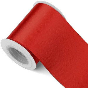 Humphreys Craft 3 Inch Scarlet Red Double Faced Satin Ribbon 5 Yards For Crafts Gift Wrapping Cutting Ceremony Decoration Sew