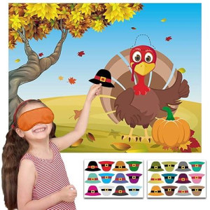 Happy Storm Thanksgiving Party Games Pin The Hat On The Turkey Fall Festival Birthday Party Supplies Favors For Kids Thanksgivin