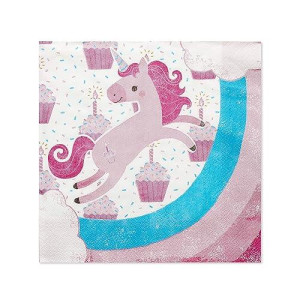 American Greetings Unicorn Party Supplies Paper Lunch Napkins 80Count