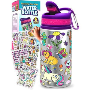 Purple Ladybug Decorate Your Own Water Bottle For Girls Age 6 Cool Birthday Gift For 6 Year Old Girl Little Girl Gifts Ar