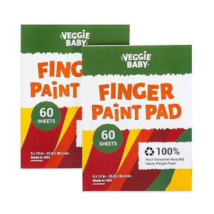 Veggie Baby Art Paper Pad 2Pack For Finger Painting Drawing And Coloring 60 Sheets Kids And Toddlers Multimedia Paint Use U