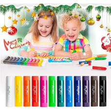 Maymoi Tempera Paint Sticks Nontoxic Quick Drying No Mess Washable Paint Sticks For Kids 12 Bright Colors