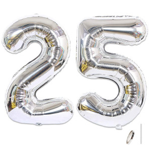 2Pcs 40 Inch Number Balloon Foil Balloons Number 25 Jumbo Giant Balloons Prom Balloon Mylar Huge Number Balloon For Birthday Par