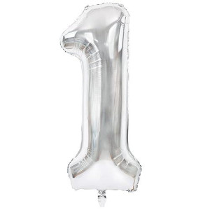 Toniful 40 Inch Silver Large Numbers Balloons 09 Number 1 Digital 1 Helium Balloons Foil Mylar Big Number Balloons For Birthd