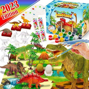 Funzbo Dinosaur Painting Kit 18 Dinosaurs Toys For Kids 35 Painting Tools Kids Art Set Playmat Dinosaur Birthday Party S