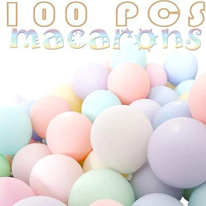 100 Pcs 12Inch Assorted Color Latex Balloons 10 Different Rainbow Colors Large Big Round Thick Biodegradable Bulk Helium Gas Or