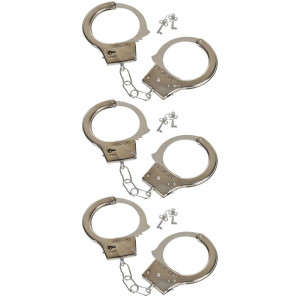 The Dreidel Company Steel Metal Play Handcuffs Pretend Police Hero Cops Halloween Dress Up Birthday Party Gatherings Party Fav