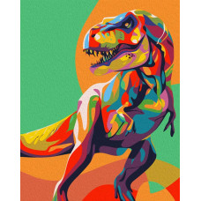 Elftoyer Paint By Numbers For Kids Adults Beginner Diy Canvas Painting Gift Kits For Home Decoration Colorful Dinosaurs