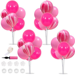 Toniful Balloons Stand Kit Sweet 16Th Pink Marble Table Birthday Decorations For Girl 16Th Birthday Decoration Valentines Day B