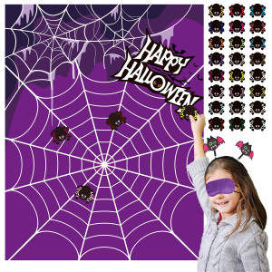 Happy Storm Halloween Party Games For Kids Pin The Spider On The Web Games Halloween Party Activities Supplies Favors Gifts F