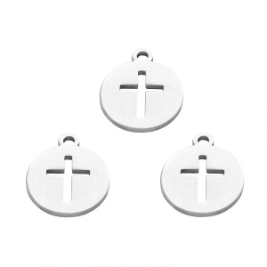 Danlingjewelry 20 Pcs 304 Stainless Steel Charms Easter Halloween Charms Cross Charms For Jewelry Making Crafts 14X12X1Mm