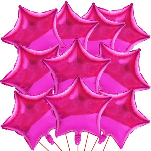 Kalor 18 Inch Hot Pink Star Mylar Balloons 10 Pcs Star Shape Foil Balloon Helium Balloons For Wedding Baby Shower Birthday Pa