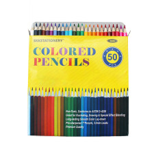 Skkstationery 50Pcs Colored Pencils 50 Vibrant Colors Drawing Pencils For Sketch Arts Coloring Books Christmas Halloween Gif