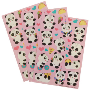 Amscan Assorted Baby Panda Sticker Multicolor Party Favor 3 Sheets