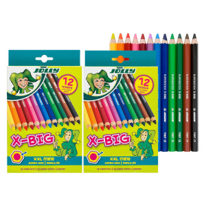 Jolly Xbig Jumbo Colored Pencils Set Of 24 2Pack Of 12 Perfect For Special Needs Art Therapy And Early Learners Multicol