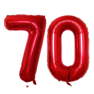 Goer 42 Inch Red 70 Number Balloons For 70Th Birthday Party Decorations 70Th Anniversary Party Supplies