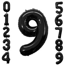 Goer 2 Pcs 42 Inch Black Foil Balloons Number 9 Huge Number Balloons For 9Th 99Th Birthday Party Supplies Anniversary Decoration