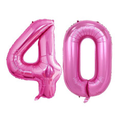 Goer Number 40 Balloons For 40Th Birthday Party Decorations 42 Inch Jumbo Foil Helium Balloons For 40Th Anniversary Hot Pink