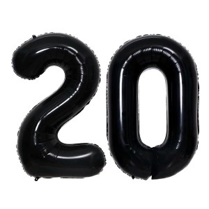 Goer Number 20 Balloons For 20Th Birthday Party Decorations 42 Inch Jumbo Foil Helium Balloons For 20Th Anniversary Black