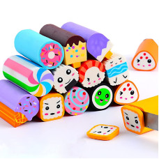 Food Erasers 12 Pack Sushi Desserts Desk Pet Erasers For Kids Cute Fun Erasers For Students Bulk Long Pencil Erasers For School