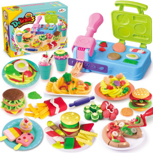 Yiqis Burger Barbecue Play Food Modeling Dough Toys Playdough Sets For Kids Ages 48 21 Play Kitchen Accessories Kitchen Creati