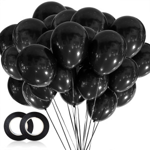 100Pcs Black Balloons 12 Inch Black Latex Party Balloons Helium Quality For Party Decoration Like Birthday Party Baby Showerw