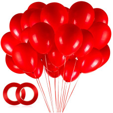 100Pcs Red Balloons 12 Inch Red Latex Party Balloons Helium Quality For Party Decoration Like Birthday Party Baby Showerweddi