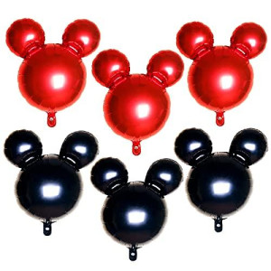 Cadeya 6 Pcs Mouse Birthday Balloons 24