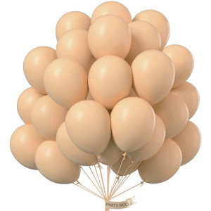 Partywoo Nude Balloons 50 Pcs 12 Inch Boho Apricot Balloons Beige Balloons For Balloon Garland Or Balloon Arch As Baby Shower