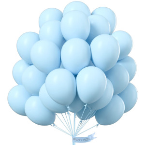 Partywoo Pastel Blue Balloons 50 Pcs 12 Inch Pale Blue Balloons Blue Balloons For Balloon Garland Balloon Arch As Birthday Par