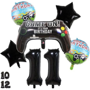 Diwuli Gamer Birthday Decorations 11 Years Set Gamer Balloon Gamepad Game On Number 11 Balloons Gamer Party Supplies Gamin