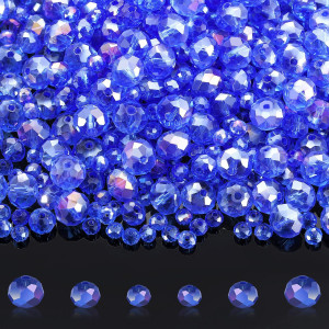 Willbond 600 Pcs Crystal Glass Beads For Jewelry Making Bulk Faceted Gemstone Rondelle Beads Loose Beads For Halloween Bracelet