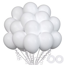 100Pcs White Balloons 12 Inch White Latex Party Balloons Helium Quality For Party Decoration Like Birthdaygender Revealbaby S