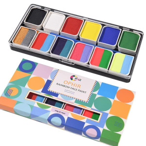 Ophir Split Cake Face Paint Palette Rainbow Face Painting Kit Includes 6 Unicolors 6 Groups Of Mixing Double Colors For Kids