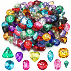 150 Pieces Pirate Treasure Multicolor Acrylic Diamond Fake Jewels For Kids Bling Fake Diamonds Gems Pirate Jewels Gemstone For