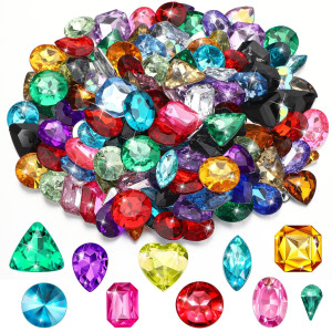 150 Pieces Pirate Treasure Multicolor Acrylic Diamond Fake Jewels For Kids Bling Fake Diamonds Gems Pirate Jewels Gemstone For