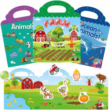 Sticker Books For Kids 24 Reusable Sticker Book Farm Ocean And Animals Theme Activity Books Stickers For Girls Boys Preschool