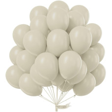 Partywoo White Sand Balloons 50 Pcs 12 Inch Boho White Balloons Sand White Balloons For Balloon Garland Balloon Arch As Party