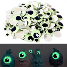 Upins Wiggle Googly Eyes Self Adhesive Glow In The Dark Luminous 300Pcs Craft Sticker Sparkle Colored Googly Eyes For Diy Decora