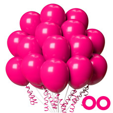 100Pcs Hot Pink Balloons12Inch Hot Pink Latex Party Balloons Helium Quality For Like Bridal Showergender Reveal Birthday Part